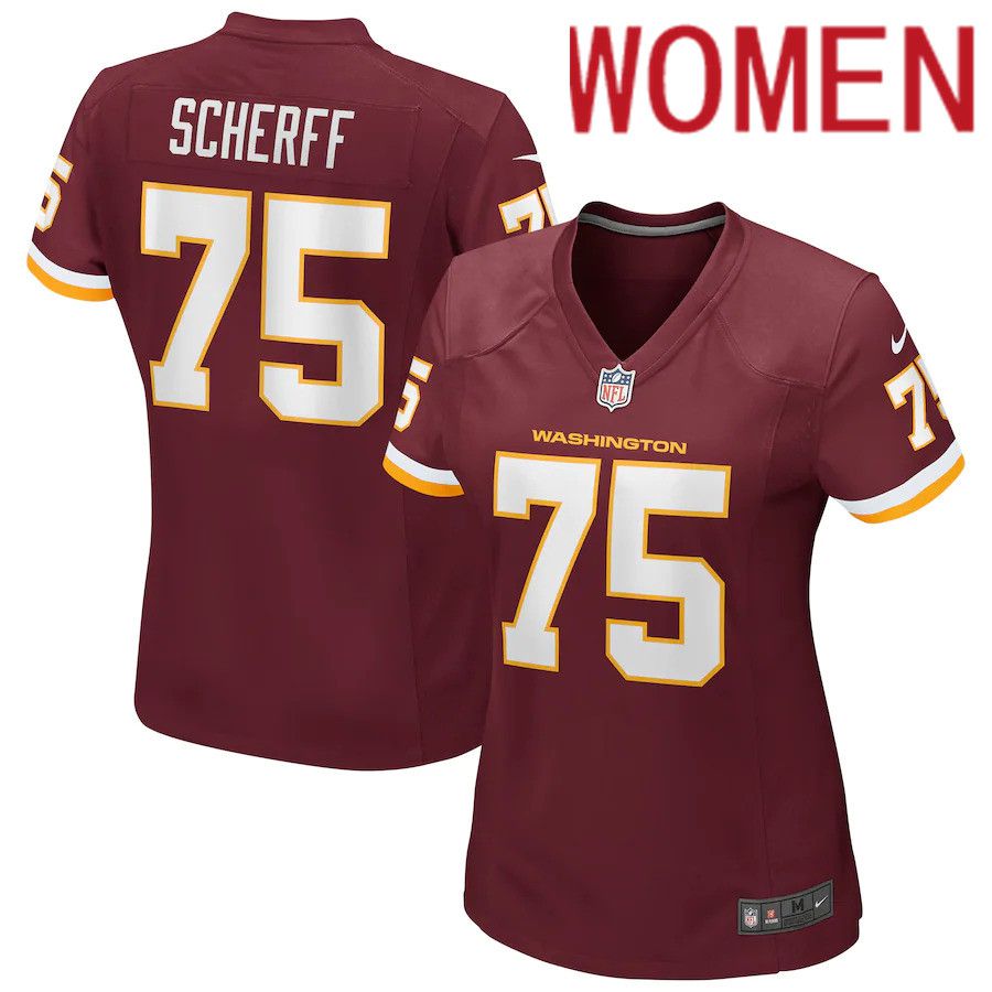 Women Washington Redskins #75 Brandon Scherff Nike Burgundy Game Player NFL Jersey